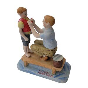 Vintage 1983 Norman Rockwell Summer Father Son Figurine Statue